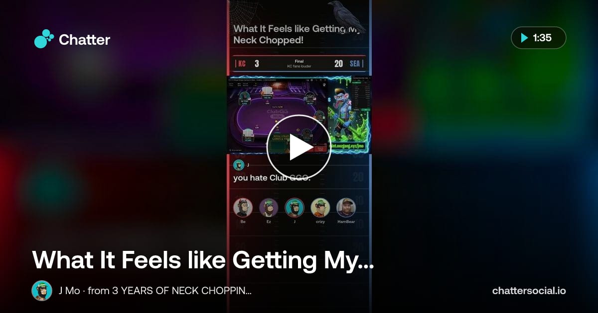 What It Feels like Getting My Neck Chopped! · a moment on Chatter