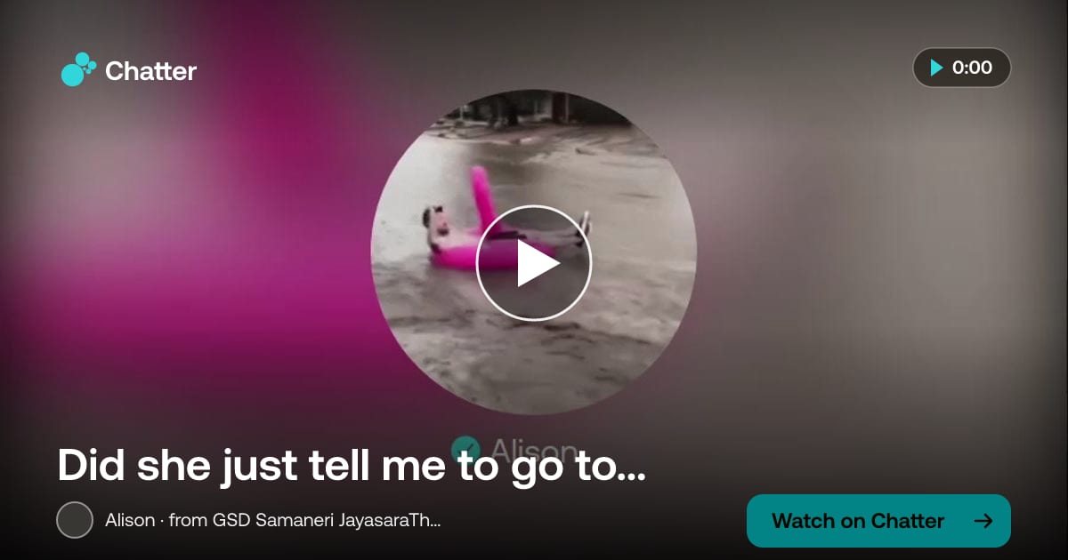 Did she just tell me to go to DTN room? #context · a moment on Chatter