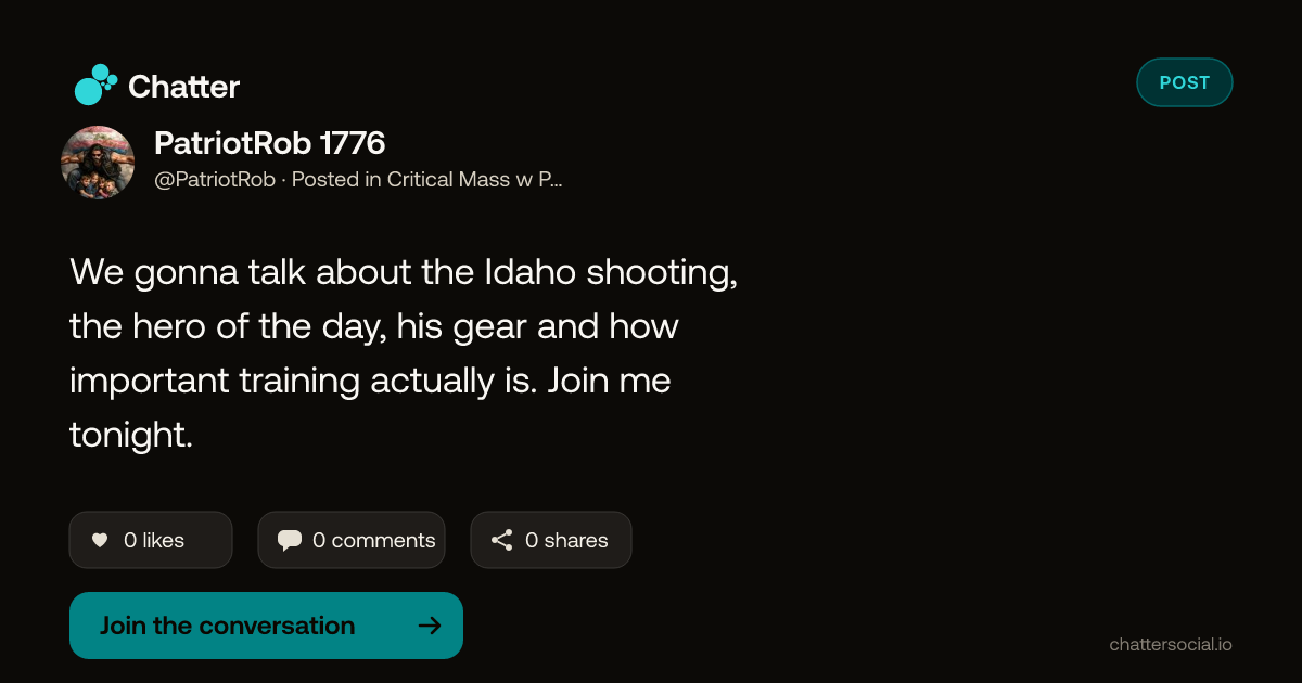PatriotRob 1776 on Chatter