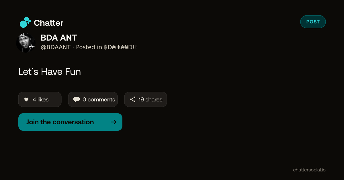 BDA ANT on Chatter