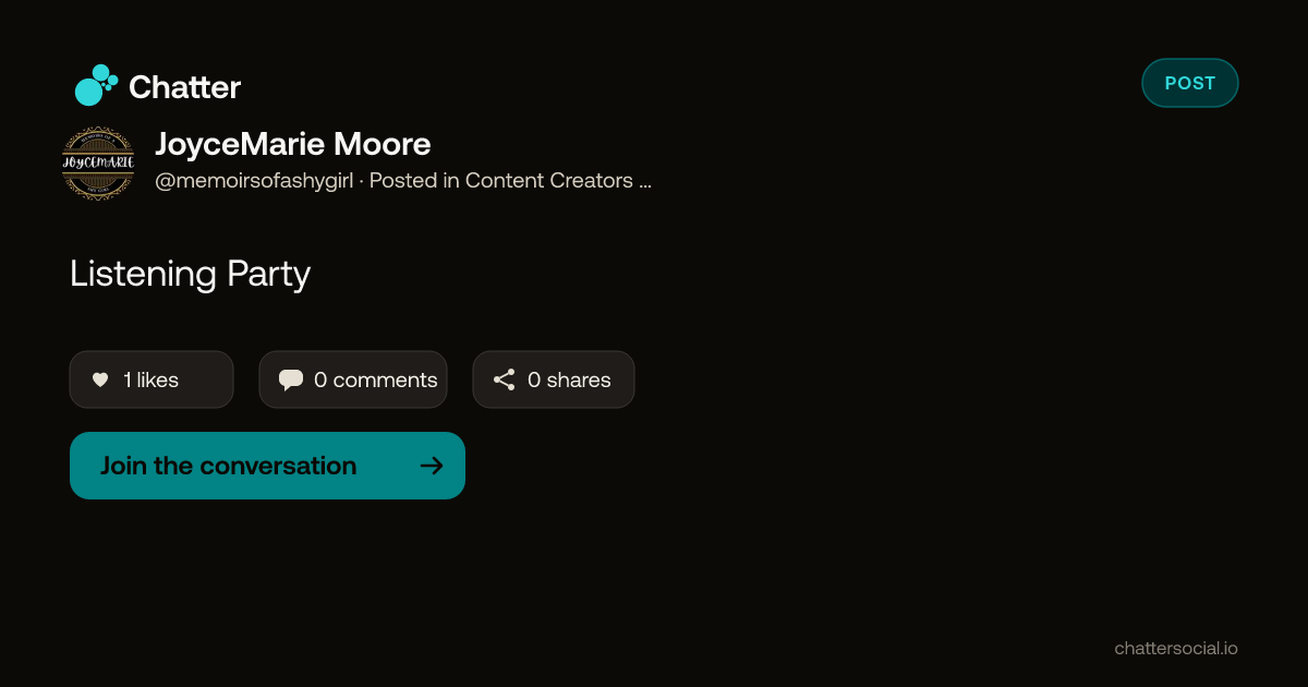 JoyceMarie Moore on Chatter