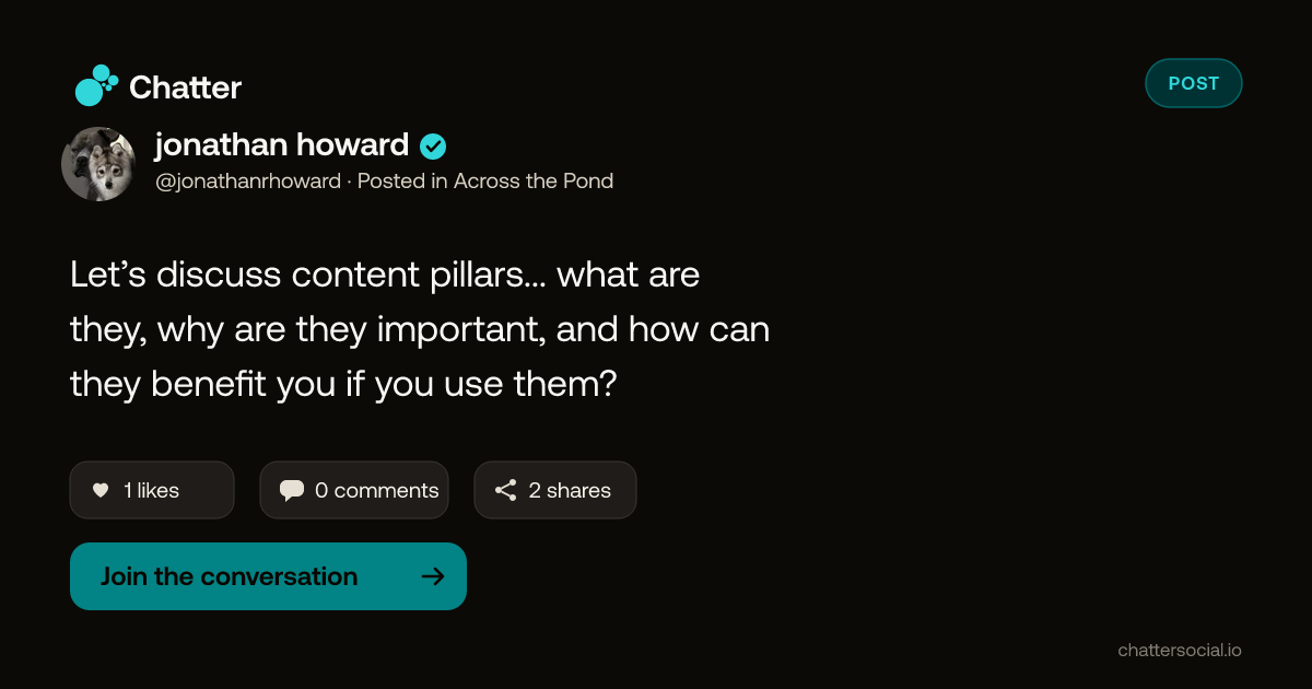 jonathan howard on Chatter