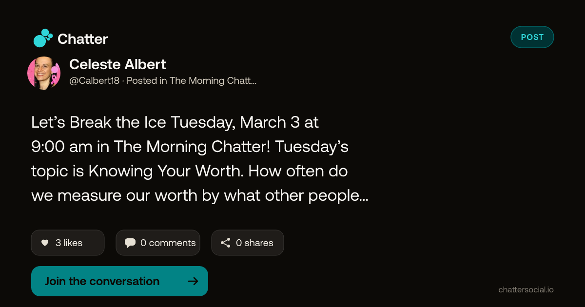 Celeste Albert on Chatter