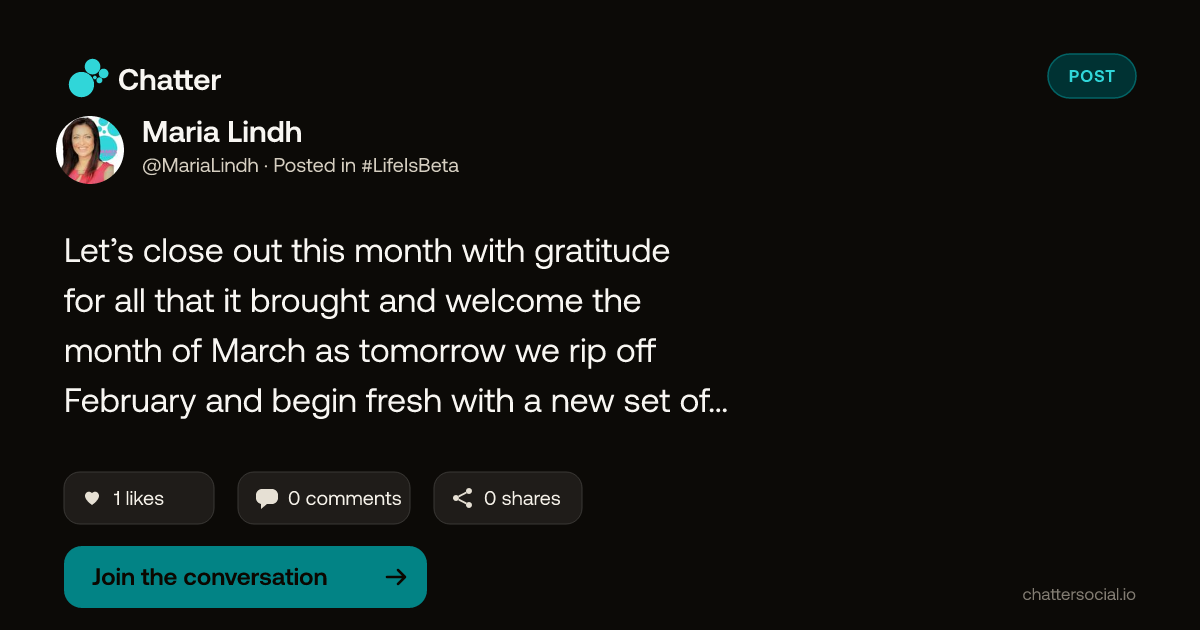 Maria Lindh on Chatter