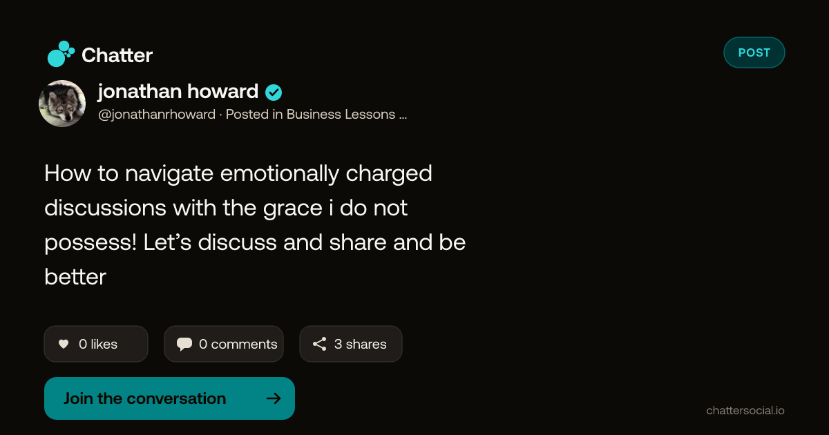 jonathan howard on Chatter