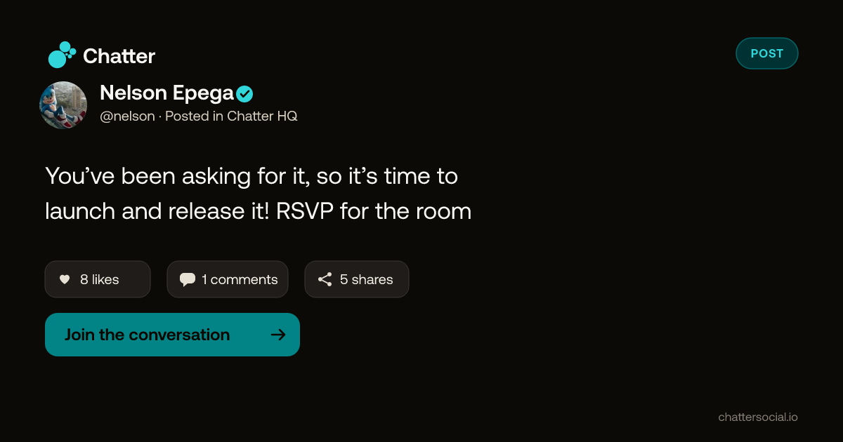 Nelson Epega on Chatter