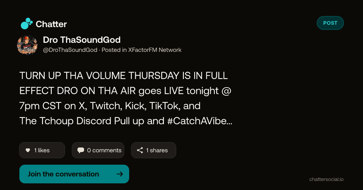 Dro ThaSoundGod on Chatter