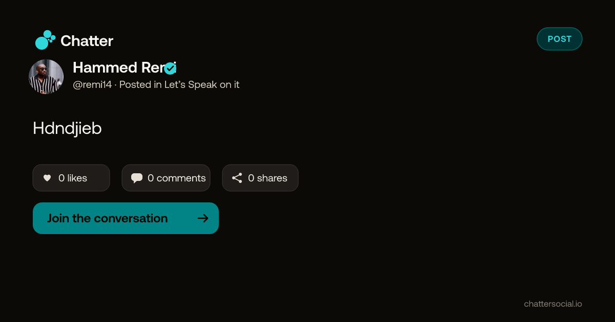 Hammed Remi on Chatter