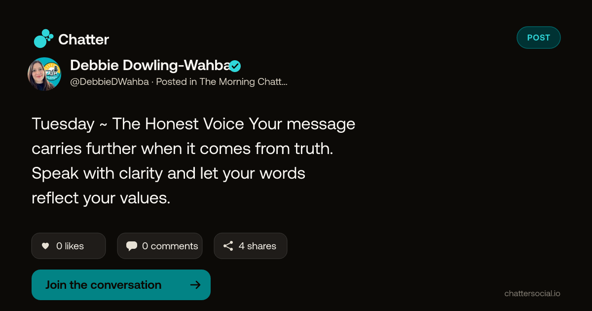 Debbie Dowling-Wahba on Chatter