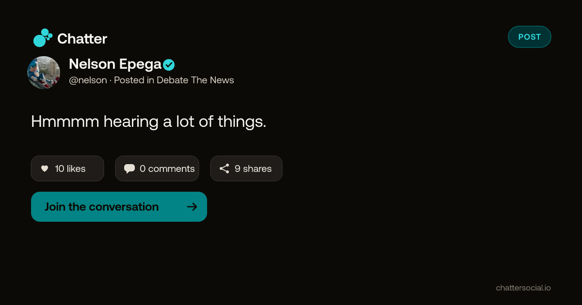 Nelson Epega on Chatter