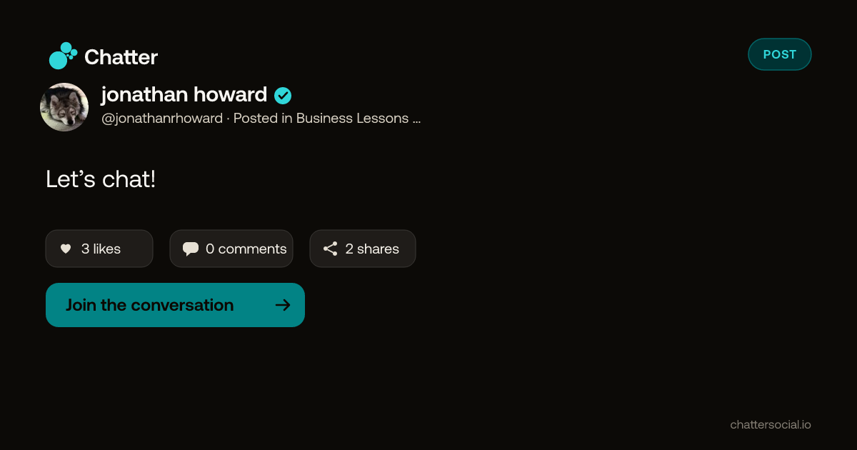 jonathan howard on Chatter