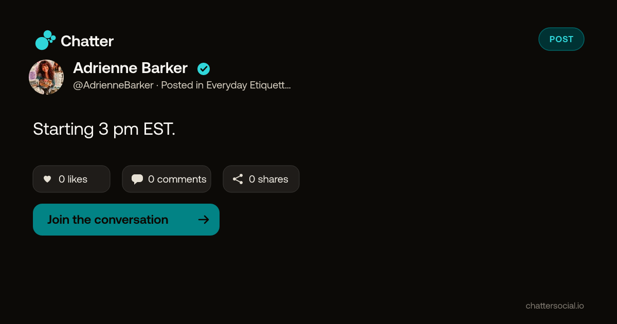 Adrienne Barker on Chatter