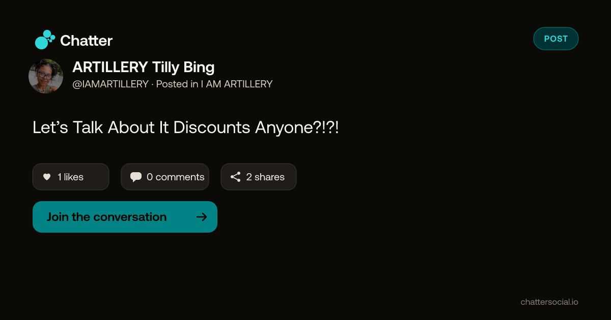 ARTILLERY Tilly Bing on Chatter