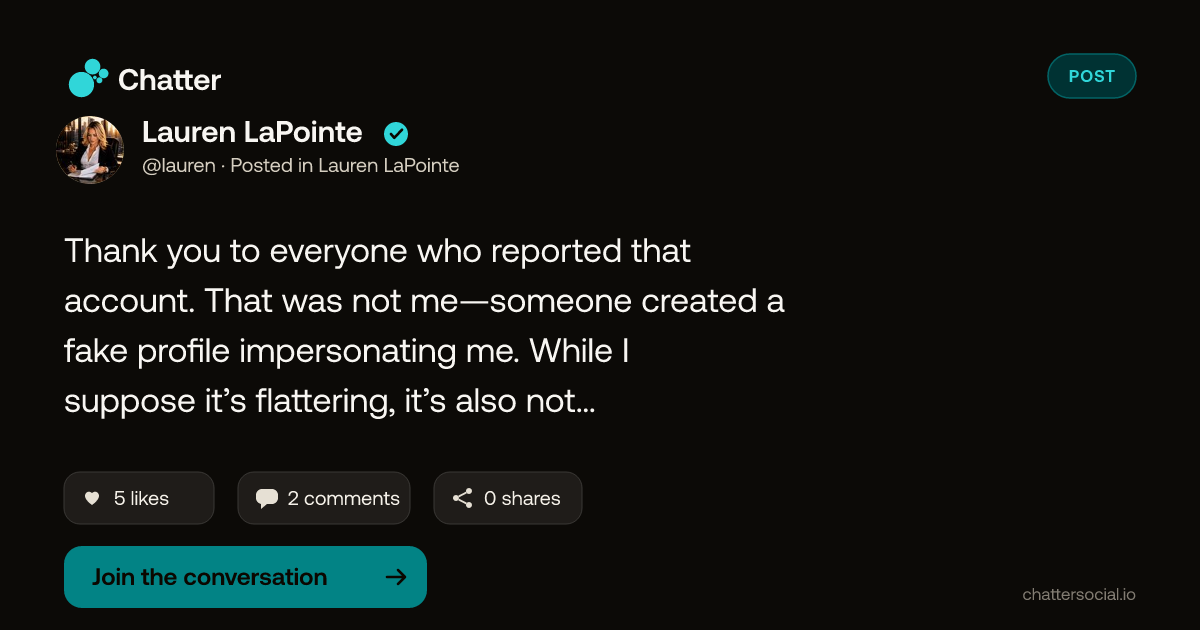 Lauren LaPointe on Chatter