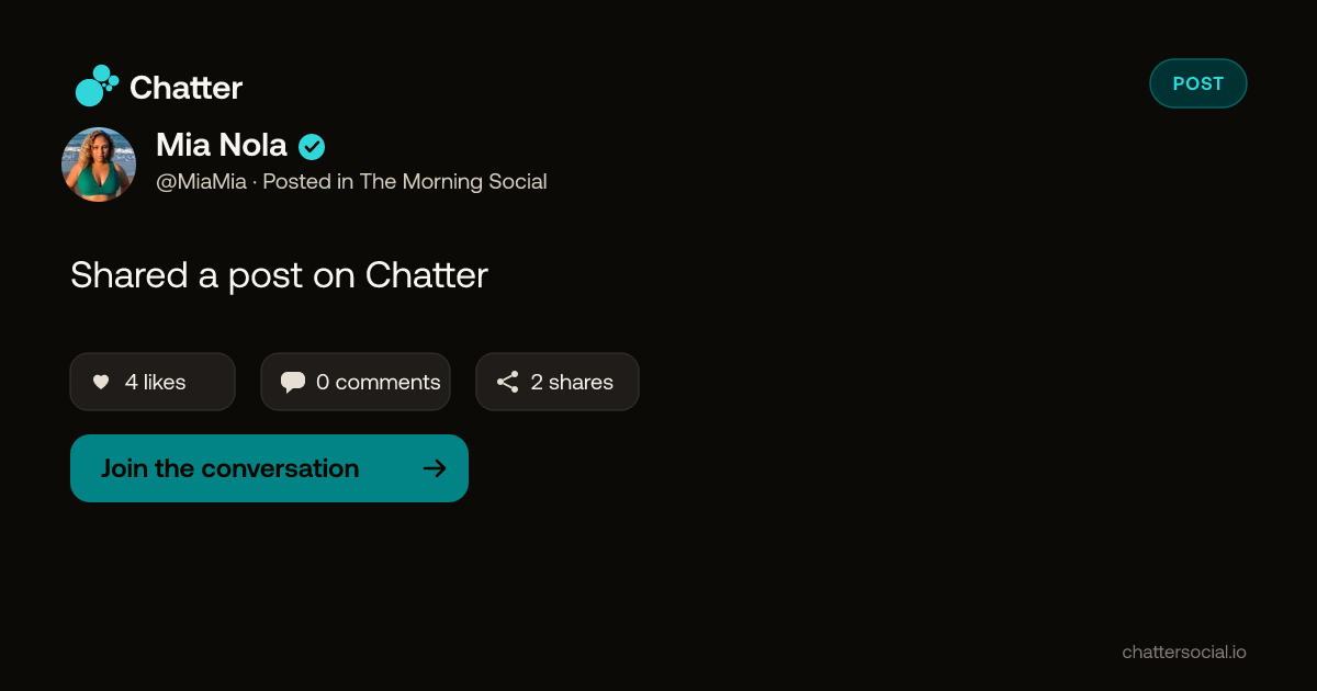 Mia Nola on Chatter