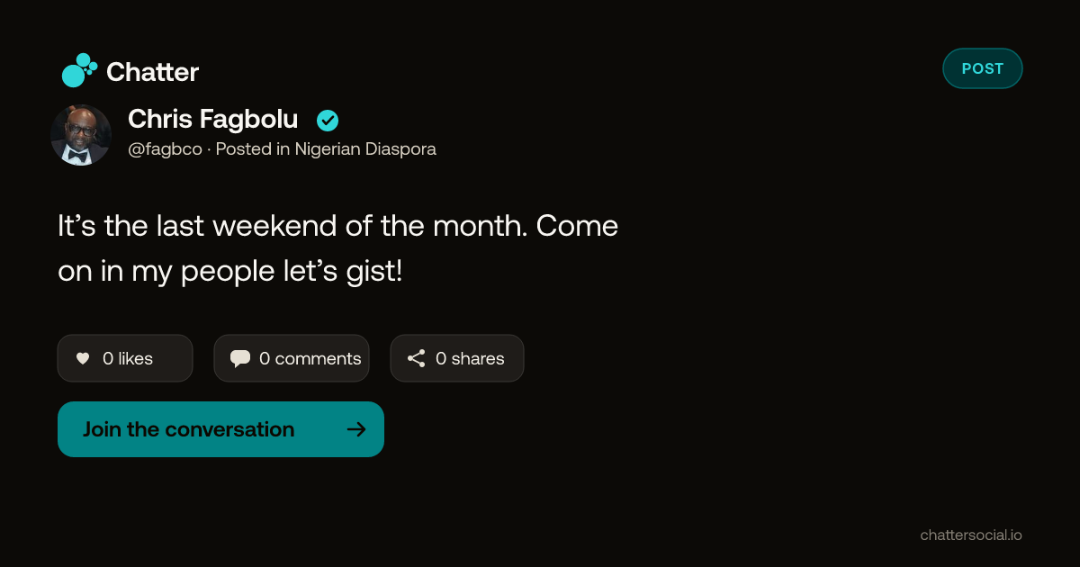 Chris Fagbolu on Chatter