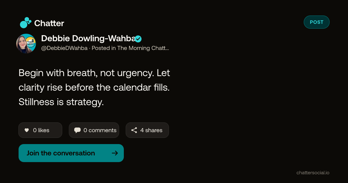 Debbie Dowling-Wahba on Chatter