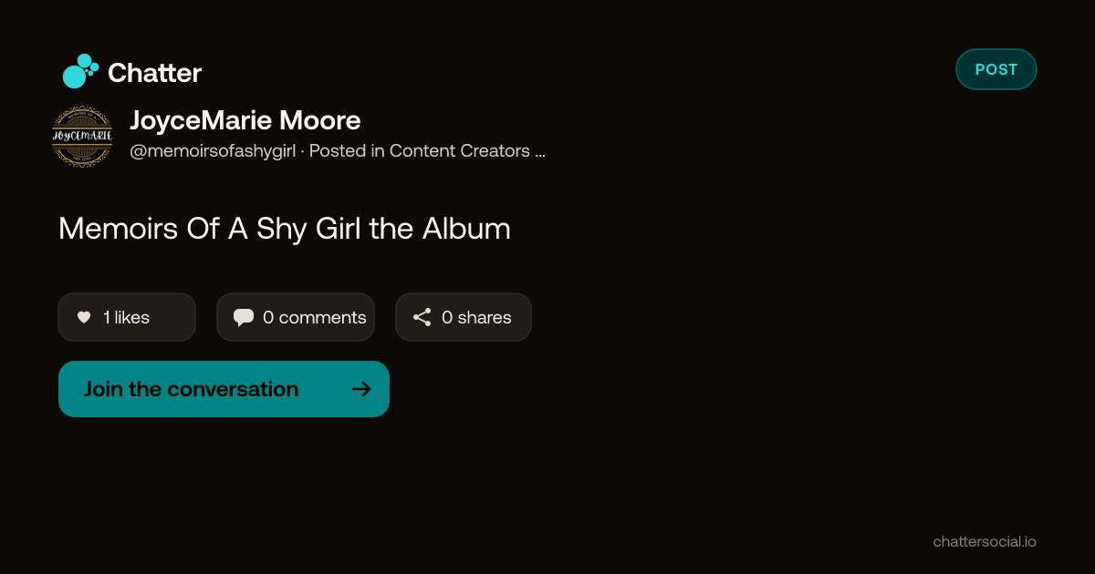 JoyceMarie Moore on Chatter