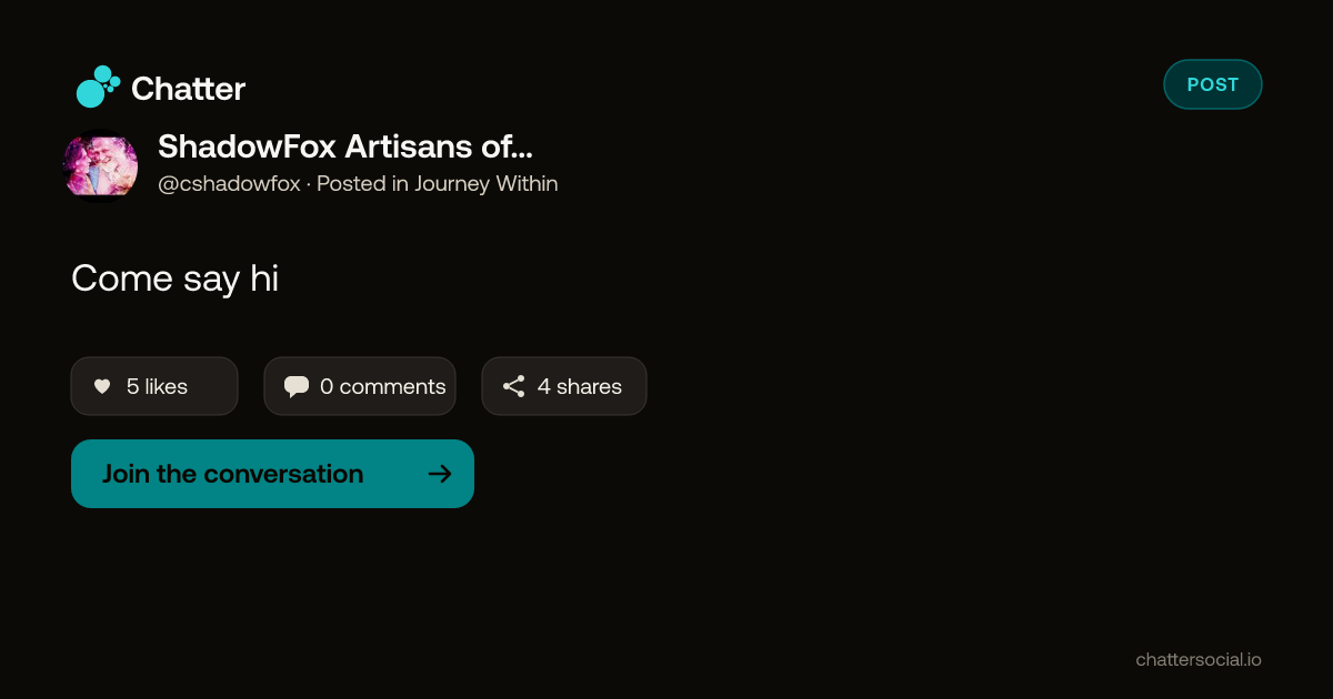 ShadowFox Artisans of the Spirit on Chatter