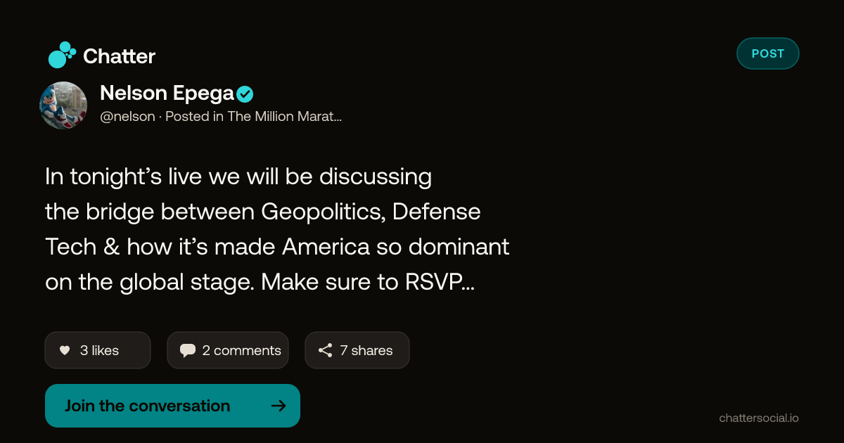 Nelson Epega on Chatter