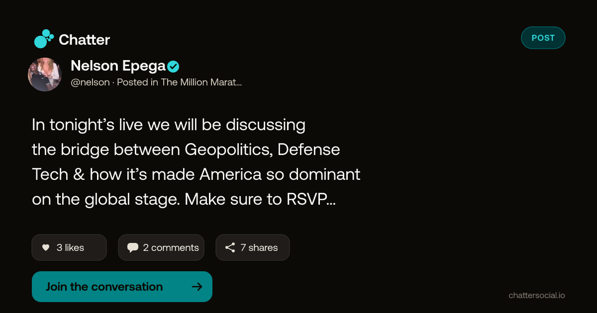 Nelson Epega on Chatter