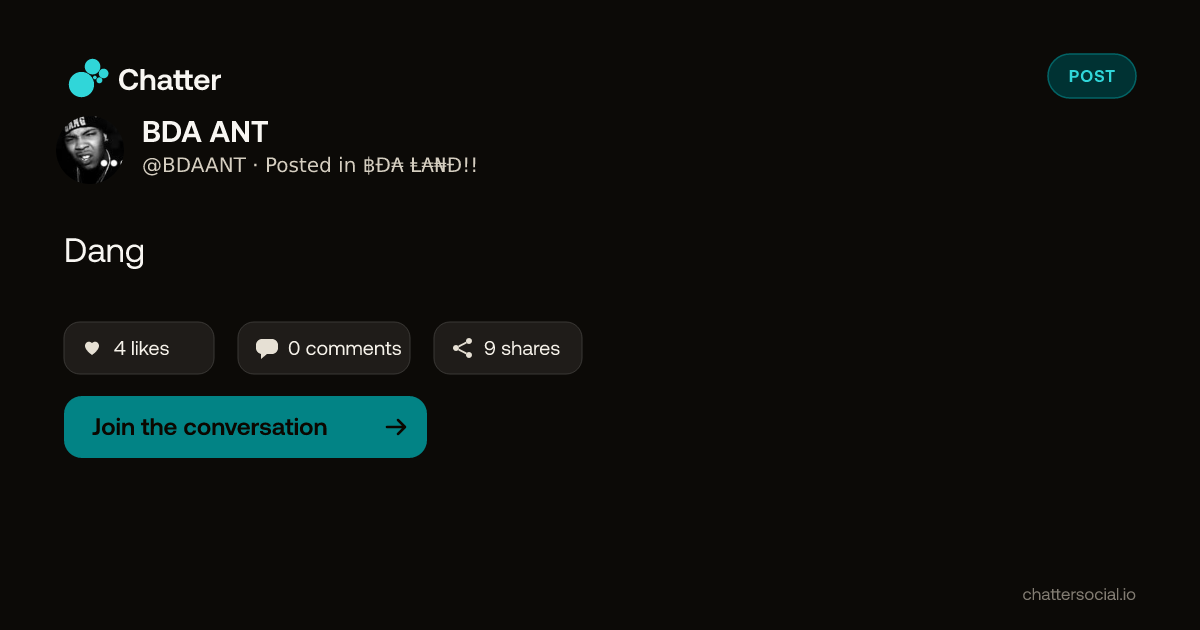 BDA ANT on Chatter