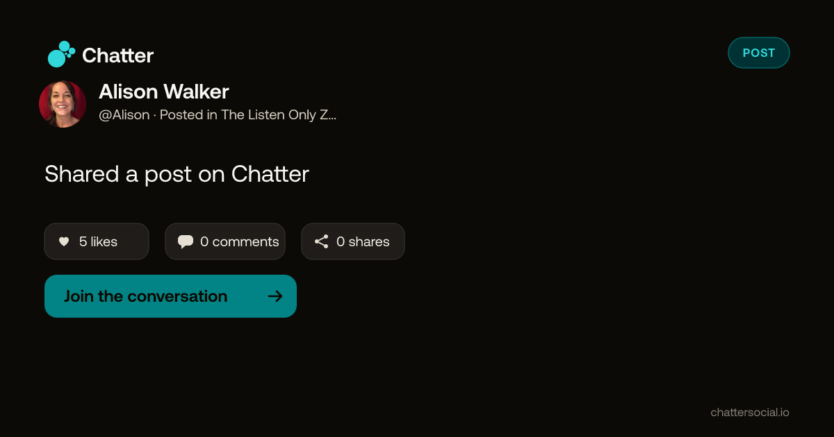 Alison Walker on Chatter
