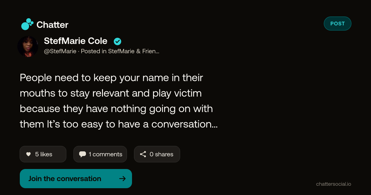 StefMarie Cole on Chatter
