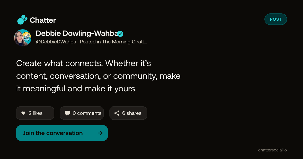 Debbie Dowling-Wahba on Chatter