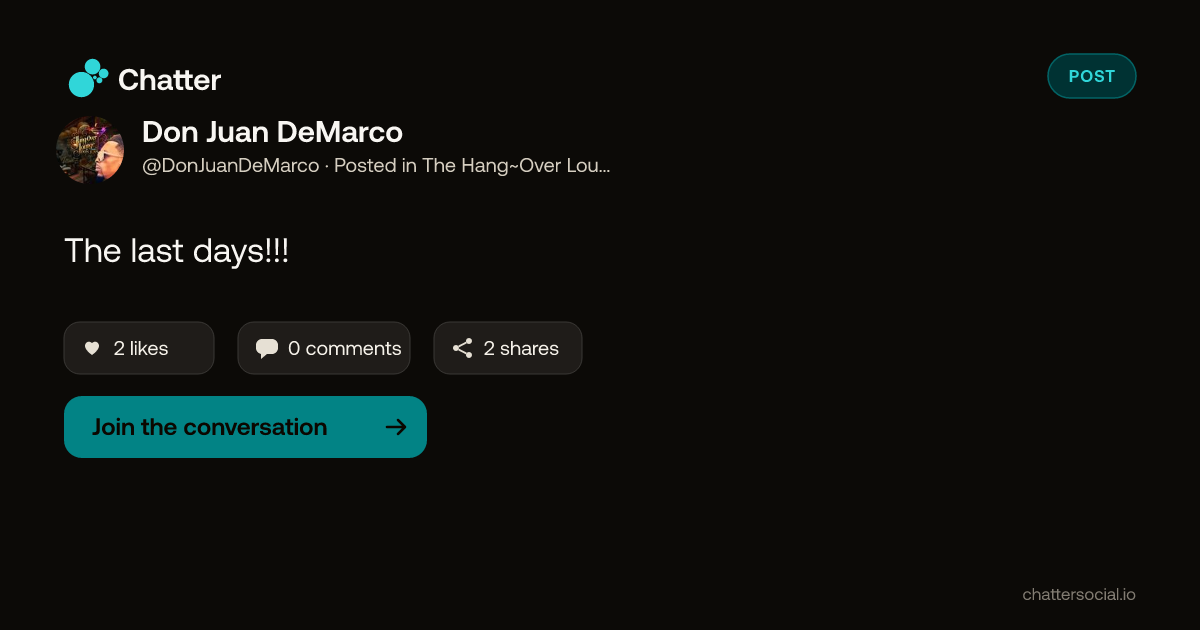 Don Juan DeMarco on Chatter