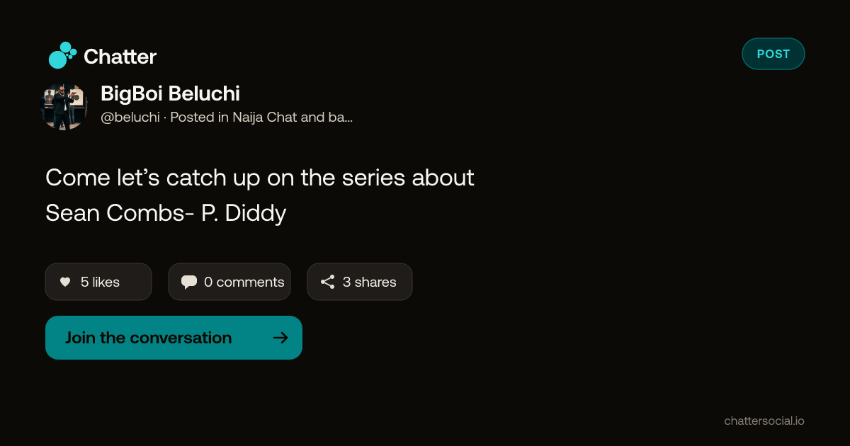 BigBoi Beluchi on Chatter