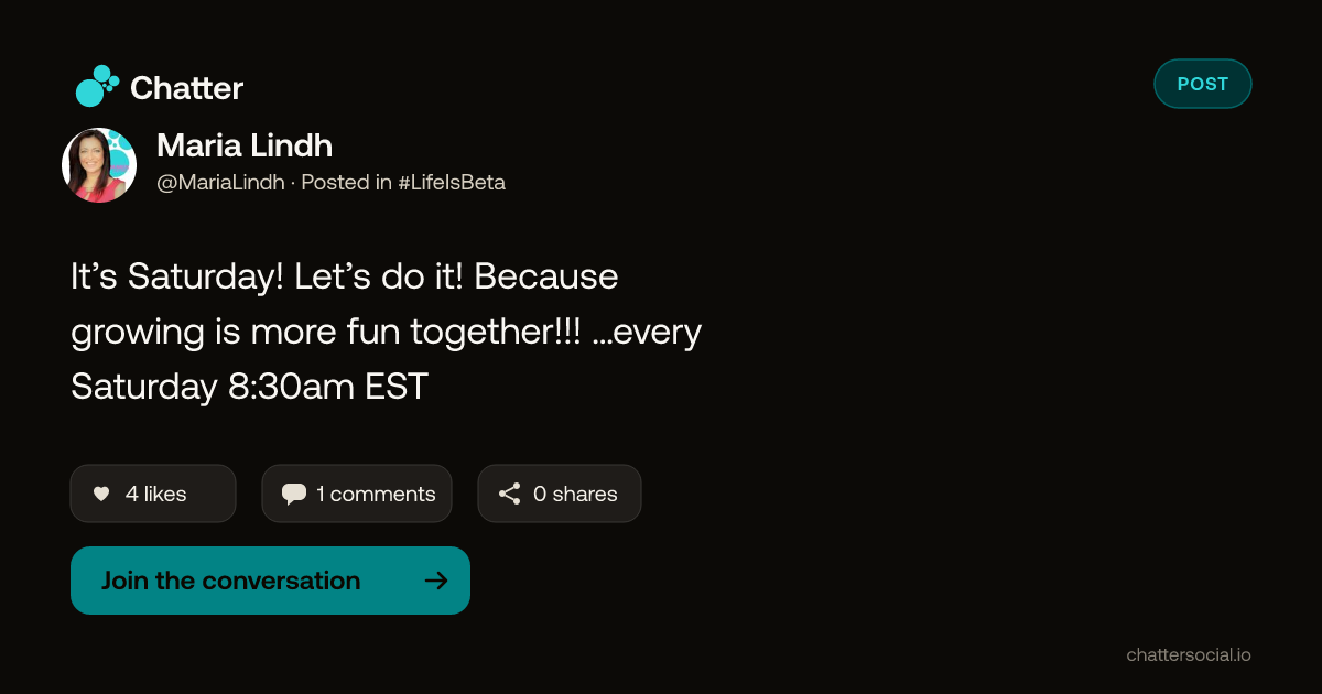 Maria Lindh on Chatter