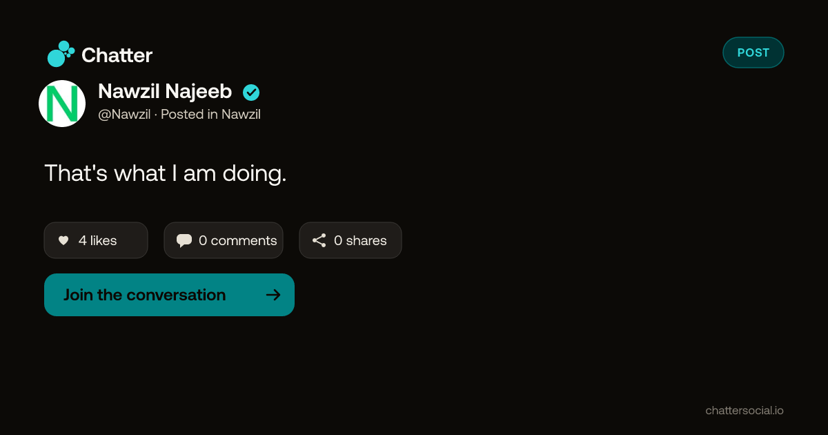 Nawzil Najeeb on Chatter