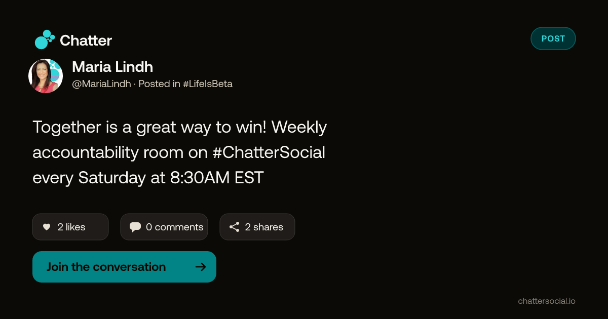 Maria Lindh on Chatter