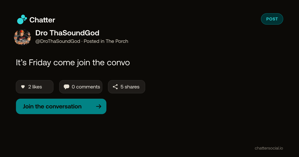 Dro ThaSoundGod on Chatter