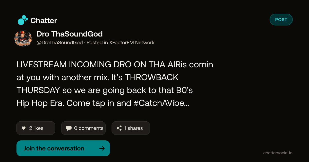 Dro ThaSoundGod on Chatter