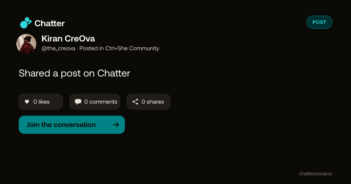 Kiran CreOva on Chatter