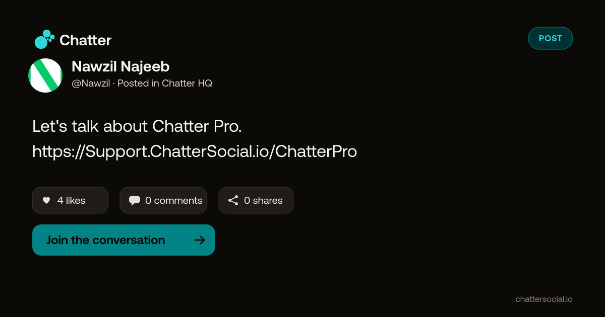 Nawzil Najeeb on Chatter