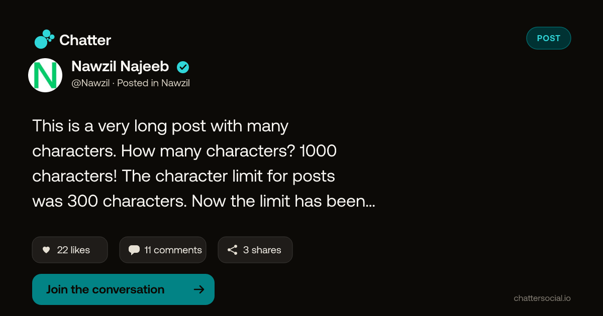 Nawzil Najeeb on Chatter