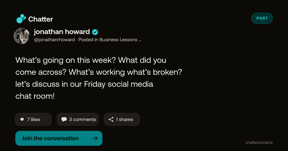 jonathan howard on Chatter