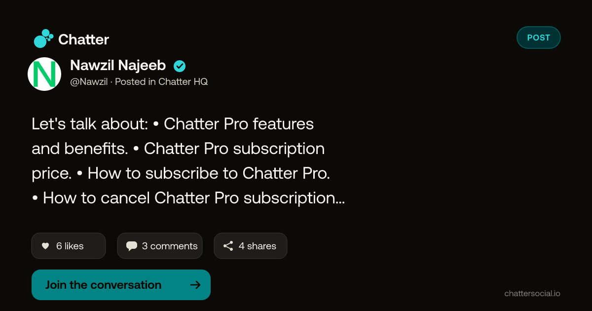 Nawzil Najeeb on Chatter