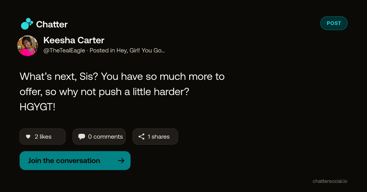 Keesha Carter on Chatter