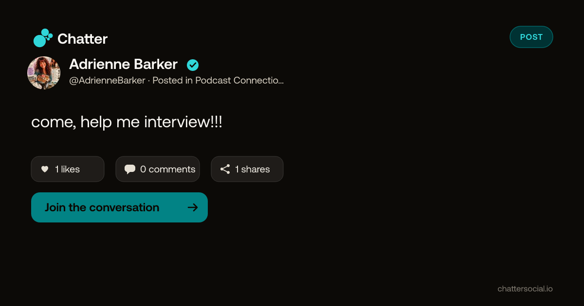 Adrienne Barker on Chatter