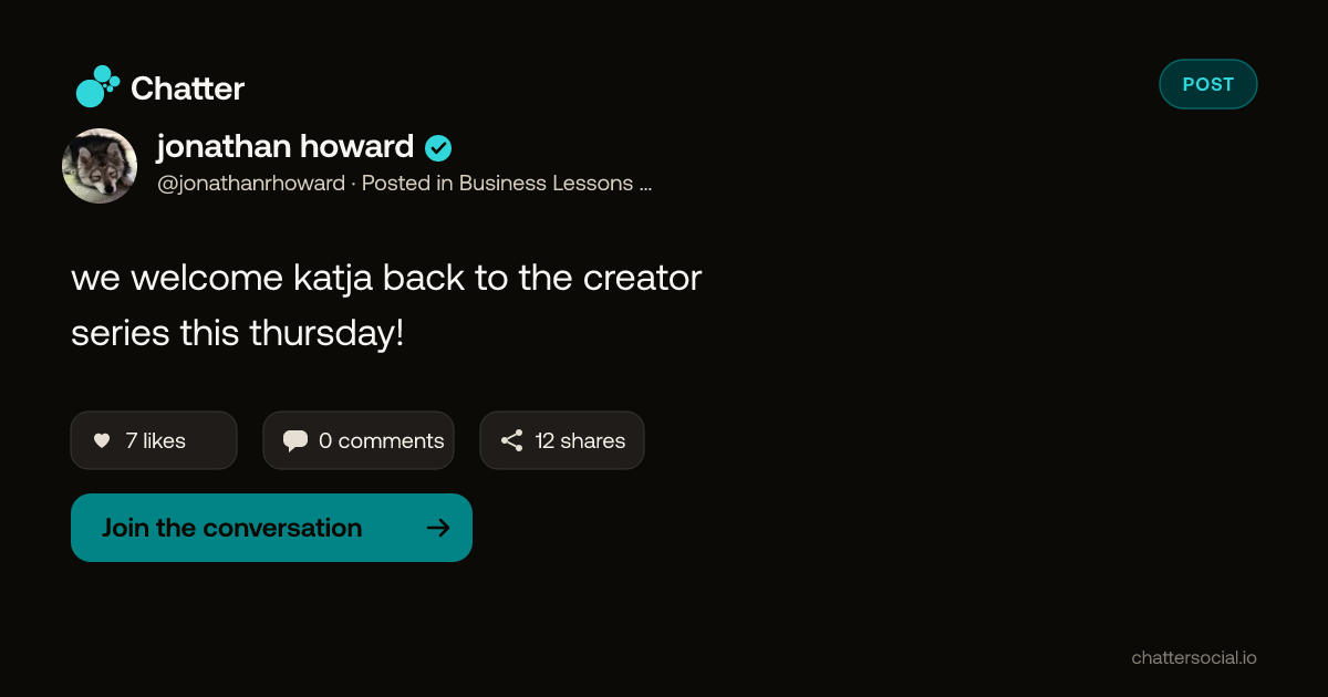 jonathan howard on Chatter
