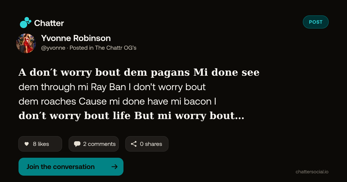 Yvonne Robinson on Chatter