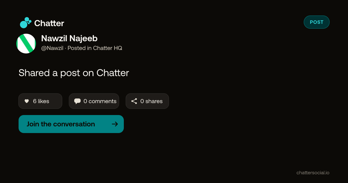 Nawzil Najeeb on Chatter