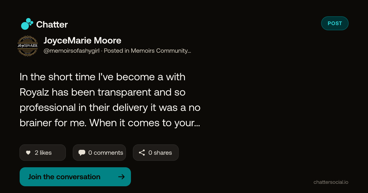 JoyceMarie Moore on Chatter