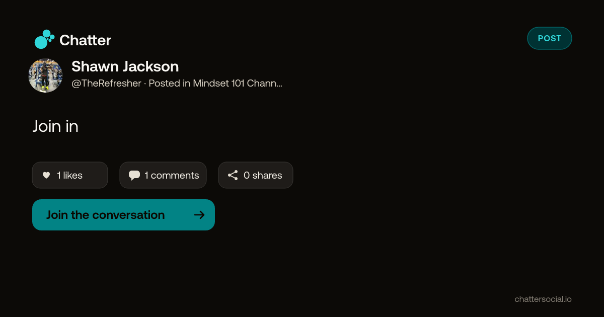 Shawn Jackson on Chatter