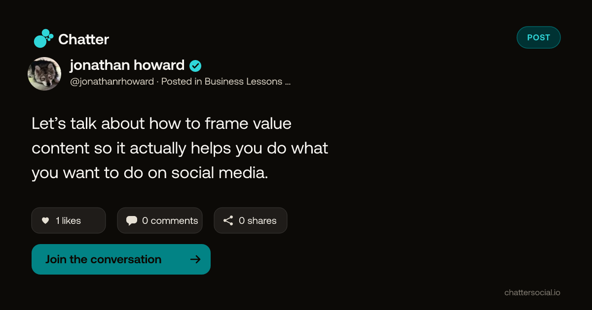 jonathan howard on Chatter