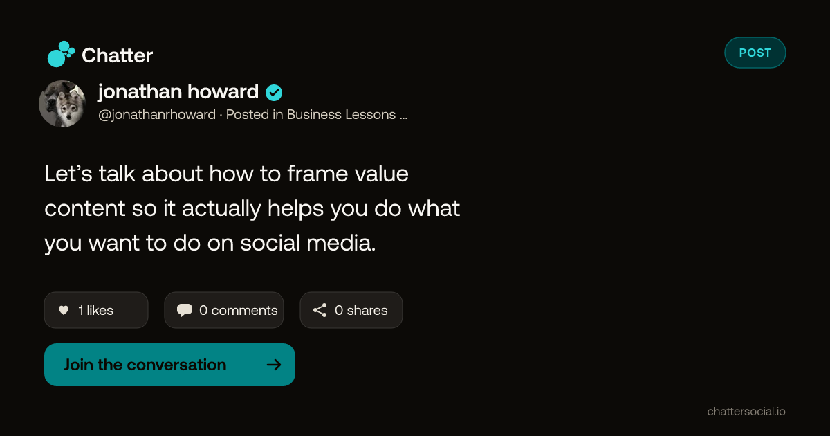 jonathan howard on Chatter